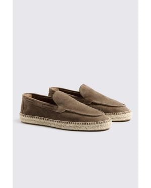 Moss Spanish Suede Taupe Espadrilles - Brown