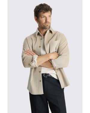 Moss Light Taupe Corduroy Overshirt - Natural