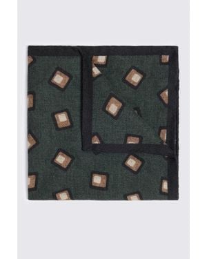 Tessitura bottinelli Bottinelli Dark Wool Square Pocket Square - Black