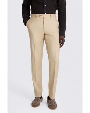 Barberis Italian Tailored Fit Latte Twill Trousers - Natural