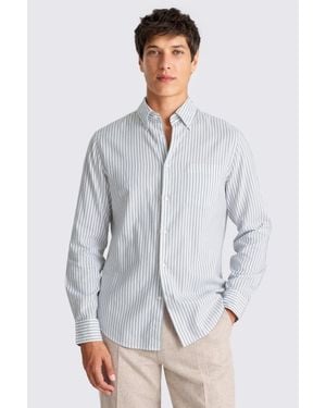 Moss Lightweight Oxford Stripe Shirt - Grey
