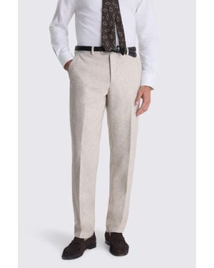 Moss Tailored Fit Stone Trousers - White