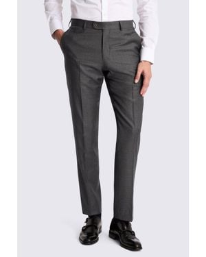 Barberis Italian Tailored Fit Charcoal Twill Trousers - Black