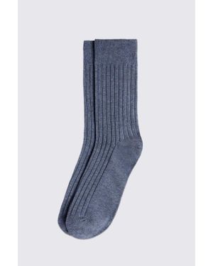 Moss Denim Melange Socks - Blue