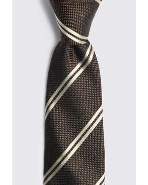 Moss Dark & Silk Stripe Tie - Black