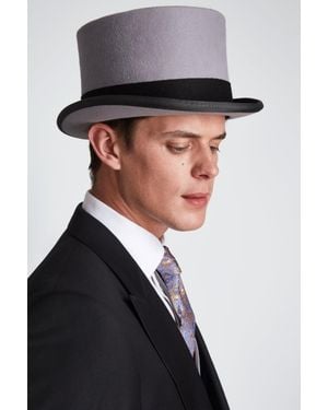 Moss Ascot Fur Top Hat - Grey