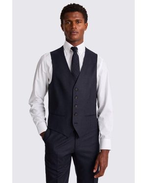 Barberis Italian Tailored Fit Plain Waistcoat - Blue