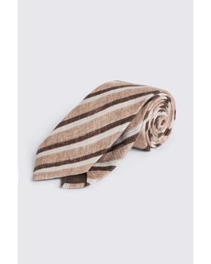 Tessitura bottinelli Italian & Stripe Linen & Cotton Tie - White