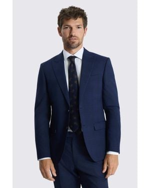 Moss Slim Fit Check Suit Jacket - Blue