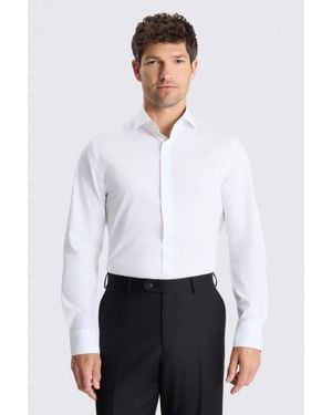 Moss Tailored Fit Stretch Contrast Shirt - White