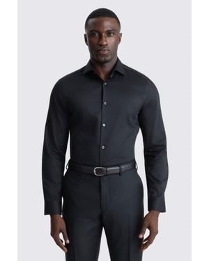 Moss Slim Fit Dobby Shirt - Blue