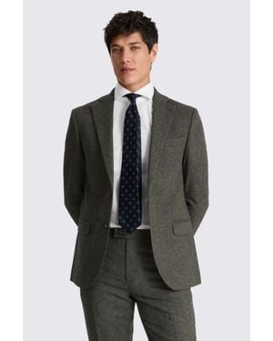 Moss Tailored Fit Herringbone Suit Jacket - Black