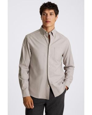 Moss Lilac Washed Oxford Shirt - Natural