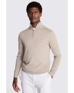 Moss Merino Zip-Neck Jumper - Natural