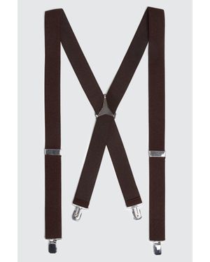 Moss Chocolate Clip-On Braces - Black