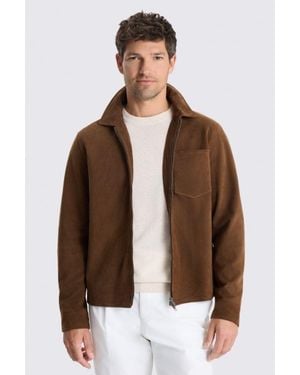 Moss Chestnut Nubuck-Leather Jacket - White