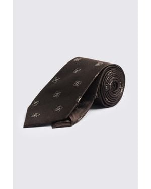 Moss Dark Silk Medallion Tie - Black