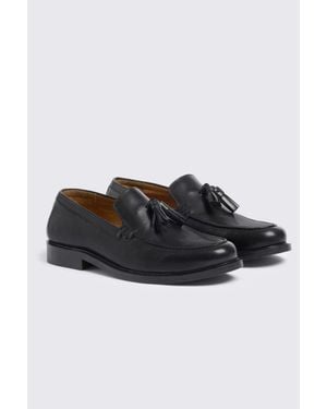 Moss Finchley Leather Loafers - Black