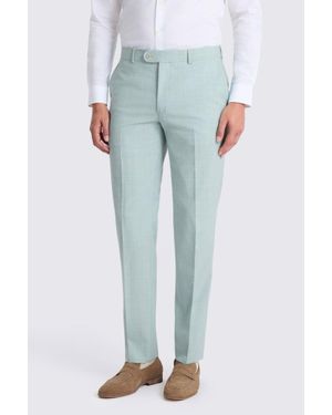 Moss Slim Fit Aqua Marl Trouser - Blue