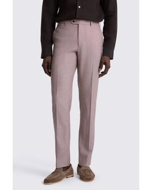 E thomas Italian Tailored Fit Mauve Trousers - Purple