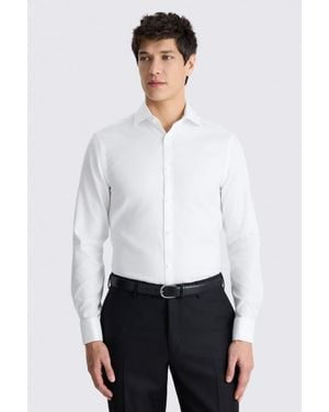 Moss Slim Fit Dobby Cotton Shirt - White