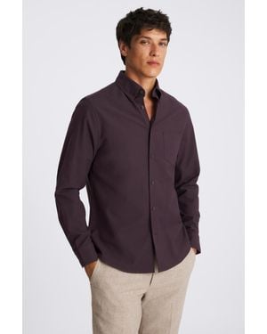Moss Dark Washed Oxford Shirt - Purple