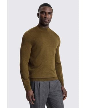 Moss Merino Mock-Neck Jumper - Green