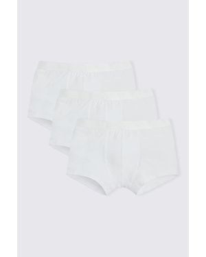 Moss Cotton Boxer Briefs 3 Pack - White