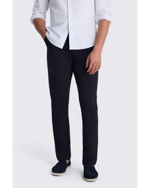 Moss Tailored Fit Cotton-Stretch Chinos - Blue