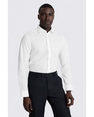 Moss Slim Fit Cotton Poplin Non-Iron Shirt - White