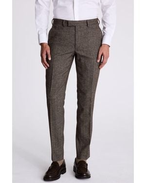 Moss Slim Fit Tweed Trousers - Grey