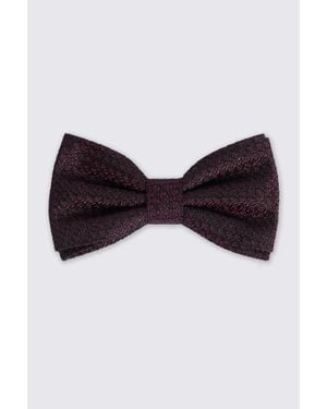 Moss Italian Burgundy Silk Grenadine Pre-Tied Bow Tie - Red