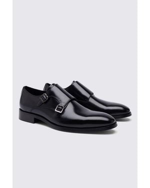 John White Monkton Double Monk Shoes - Black
