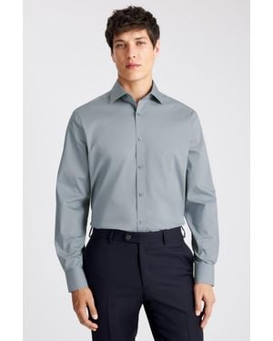 Moss Regular Fit Mid Stretch Shirt - Grey
