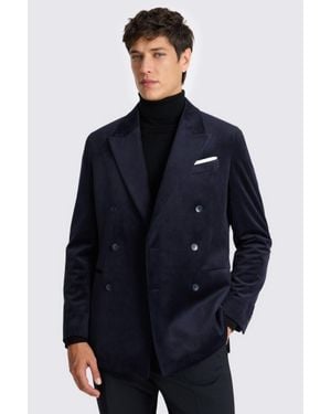 Moss Relaxed Fit Velvet Jacket - Blue
