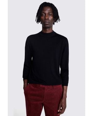 Moss Merino Mock-Neck Jumper - Red