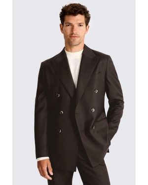 Barberis Italian Tailored Fit Twill Suit Jacket - Black