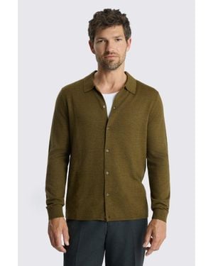 Moss Merino Knitted Shirt - Green