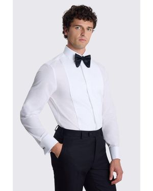 Moss Tailored Fit Pleated Dress Shirt - White