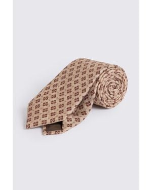Tessitura bottinelli Italian Mid & Medallion Linen & Cotton Tie - White