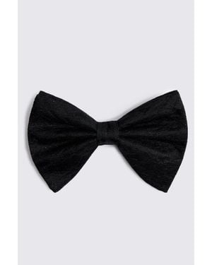 Moss Silk Blend Floral Lurex Bow Tie - Black