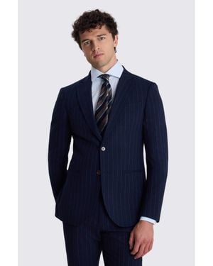 Moss Slim Fit Stripe Suit Suit Jacket - Blue