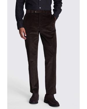 Moss Tailored Fit Dark Corduroy Trousers - Black