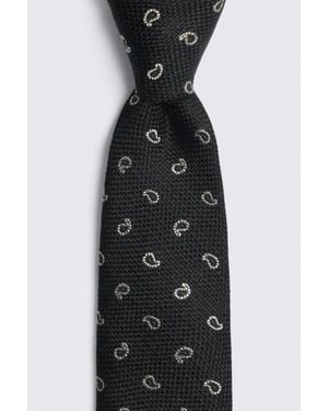 Moss Silk Paisley Tie - Black