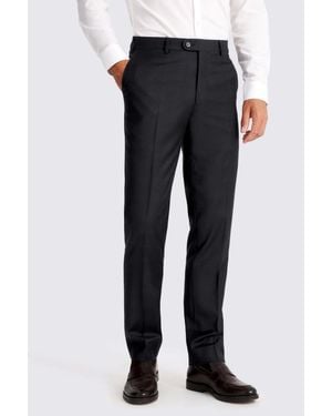 E thomas Italian Tailored Fit Check Trousers - Black