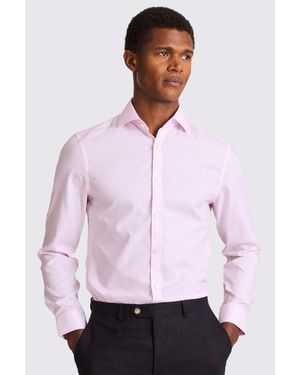Moss Slim Fit Royal Oxford Non-Iron Cotton Shirt - Purple