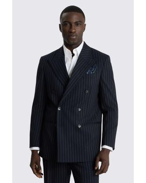 Moss Relaxed Fit Stripe Suit Suit Jacket - Black