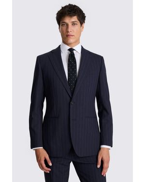 Moss Tailored Fit Stripe Performance Suit Jacket - Blue