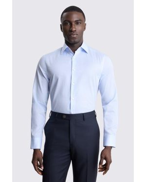 Moss Premium Tailored Fit Sky Stripe Shirt - Blue