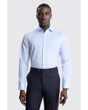 Moss Premium Tailored Fit Sky Stripe Shirt - Blue